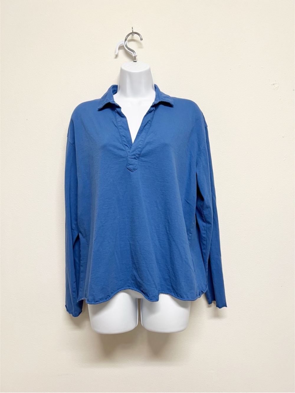 Frank & Eileen Womens Royal Blue Cotton The Patrick Popover Henley Top Size M
